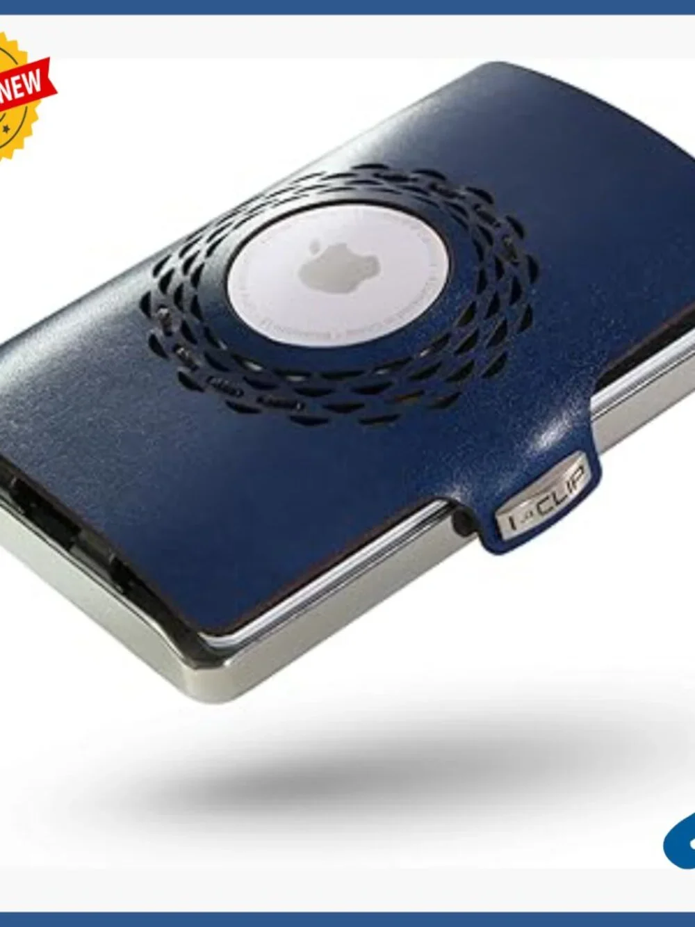 Slim Leather Wallet with Apple AirTag Holder, Money Clip, Card Slot